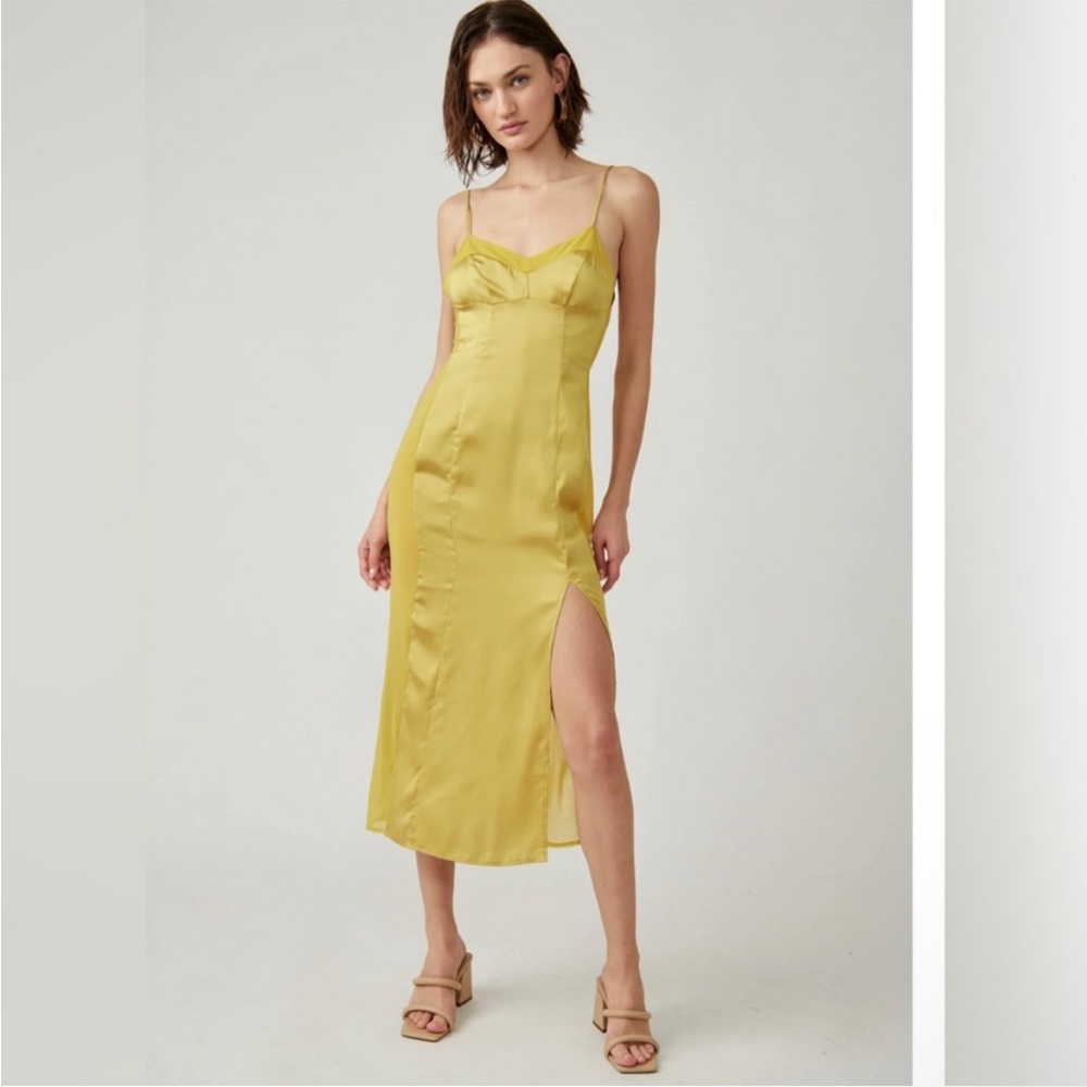 Free people City Cool Midi Slip in bitter oil size XS